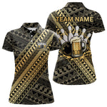 Blisscorners Yellow and Black tribal pattern Bowling and Beer shirts for men custom Team Bowling jerseys outfit MT2904