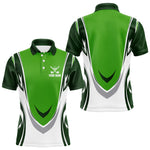 Blisscorners Green and white Mens golf polo shirts custom golf attire for men, gifts for golf lovers LM1506