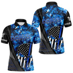 Blisscorners Black And White American Flag Skull Darts Blue Camo Darts Shirts For Men Custom Team Darts JerseyÂ