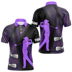 Blisscorners Black and purple Mens golf polo shirts custom golf clubs team golf shirts, golf tops for men LM2206