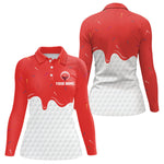 Blisscorners Mens golf polo shirts custom red Ice Cream Melting On Golf Ball, golf gifts for mens