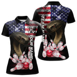 Blisscorners Smoke American Flag Cobra Snake Bowling Shirts for Men Custom patriotic Team Bowling jerseys LM2007