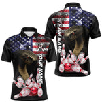 Blisscorners Smoke American Flag Cobra Snake Bowling Shirts for Men Custom patriotic Team Bowling jerseys LM2007