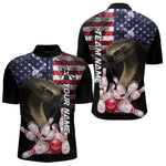Blisscorners Smoke American Flag Cobra Snake Bowling Shirts for Men Custom patriotic Team Bowling jerseys LM2007