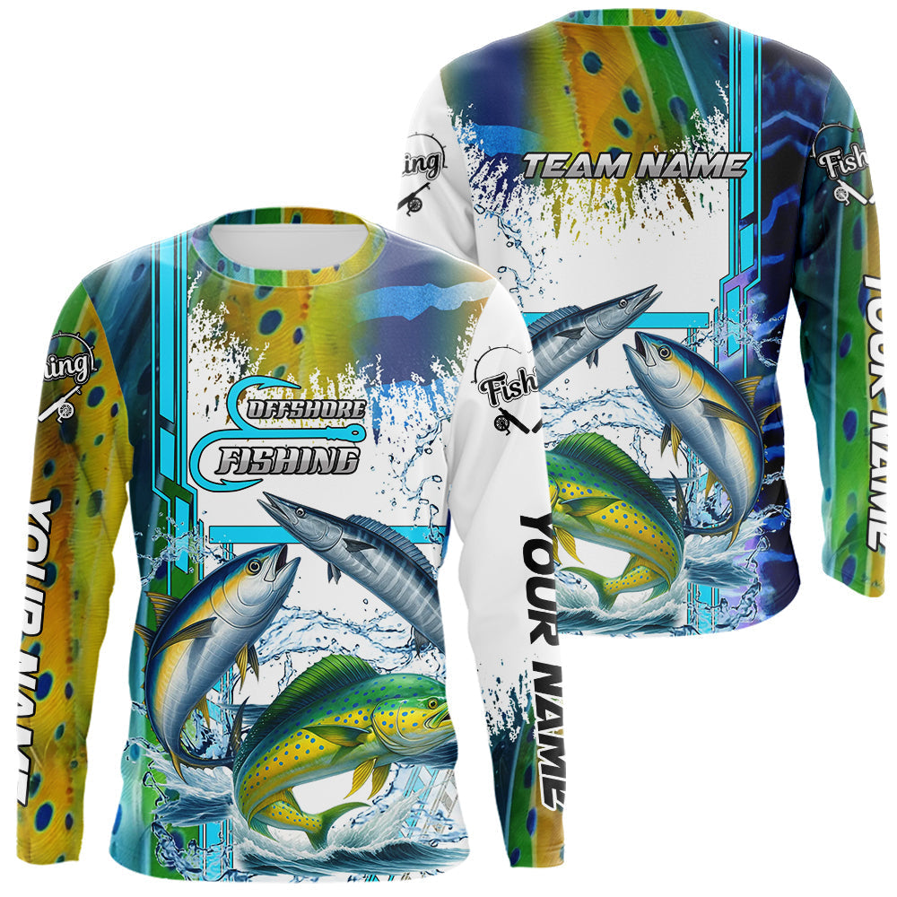 Blisscorners Mahi Mahi, Wahoo, Tuna slam fishing scales custom fishing team jerseys, Offshore fishing apparel LM0607