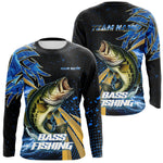 Blisscorners Blue Camo Largemouth Bass fishing Custom sun protection Bass fishing jerseys, custom fishing appare LM0607