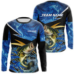 Blisscorners Largemouth Bass fishing Blue Camo Custom sun protection Bass fishing jerseys, Bass fishing appare LM0607