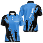 Blisscorners Mens golf polo shirts custom blue and black golf tops for men, best golf gifts LM1506