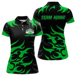 Blisscorners Black and Green Flame Bowling shirts for Men Custom team bowling jerseys, mens bowling apparelLM1307