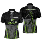 Blisscorners Black Camo Mens golf polo shirts custom golf attire for mens, golfing gifts | Green