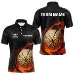 Blisscorners Flame Broken Golf Ball Custom Men golf polo shirt, personalized cool golf outfit for men LM2206