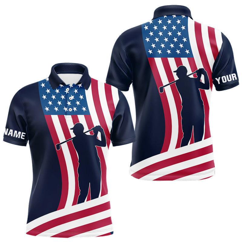 Blisscorners American Flag Mens golf polo shirt custom men's patriotic polo shirts, best golf shirts for men LM1307