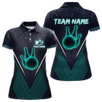 Blisscorners Bowling polo, quarter zip shirt for Men custom team bowling jersey, gift for bowlers | Turquoise LM1307