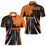 Blisscorners Mens disc golf polo shirts custom team disc golf basket jersey, unique disc golf gift | Orange LM1307