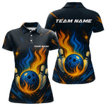 Blisscorners Blue and Yellow Flame Bowling shirts for Men custom bowling team jerseys for mens bowler LM1307