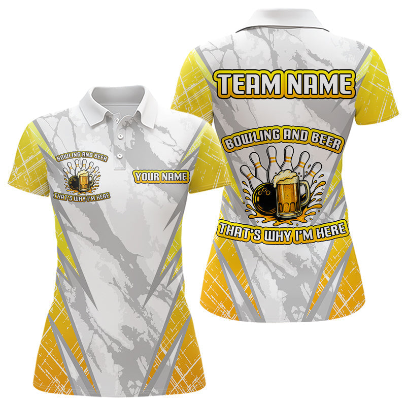 Blisscorners Bowling and beer That's why I'm here Funny Mens Bowling Shirts Custom Team Bowling Jerseys MT2306