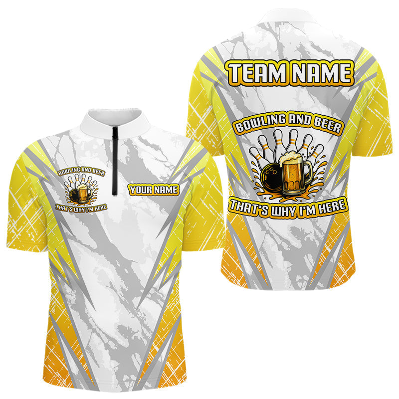 Blisscorners Bowling and beer That's why I'm here Funny Mens Bowling Shirts Custom Team Bowling Jerseys MT2306