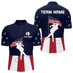 Blisscorners Red, White and Blue American Flag Bowling Team Shirts For Men Custom Patriotic Bowling Jerseys LM1307