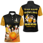 Blisscorners Bowling & Beer therefore i'm here custom funny Bowling shirts for Men, Bowling team apparel MT707