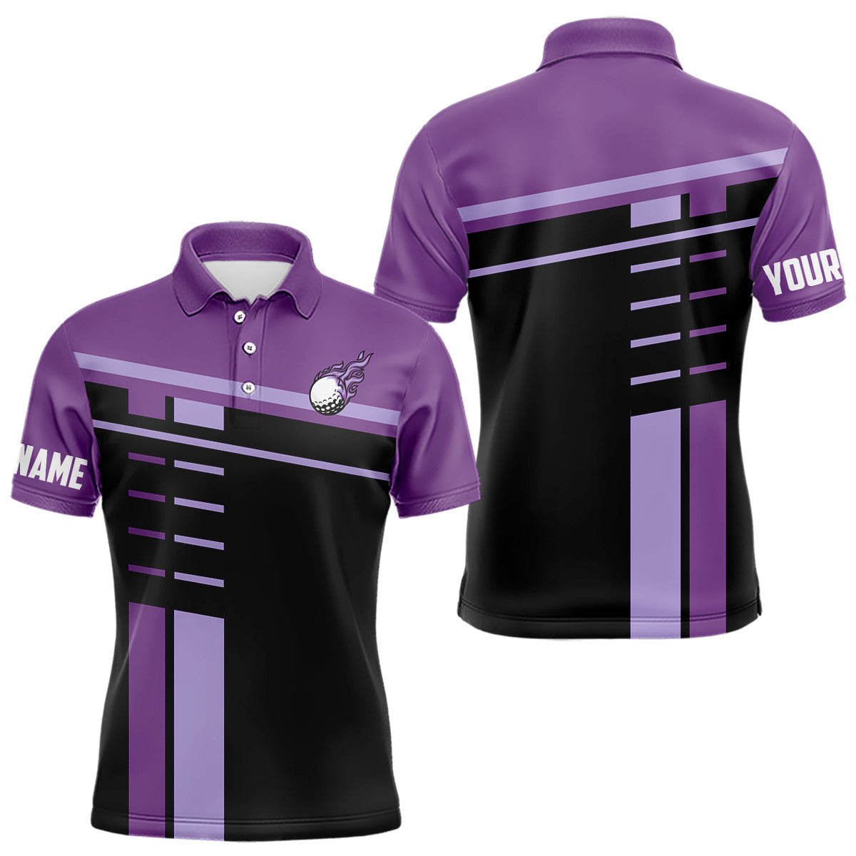 Blisscorners Personalized Black and Purple Men golf polo shirts, Custom Golf Shirts For Team men golfersLM3006