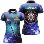 Blisscorners Blue & Purple Thunder Lightning Darts Jerseys Polo Shirt, Custom Dart Shirts For Men & Women LM103