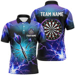 Blisscorners Blue & Purple Thunder Lightning Darts Jerseys Polo Shirt, Custom Dart Shirts For Men & Women LM103