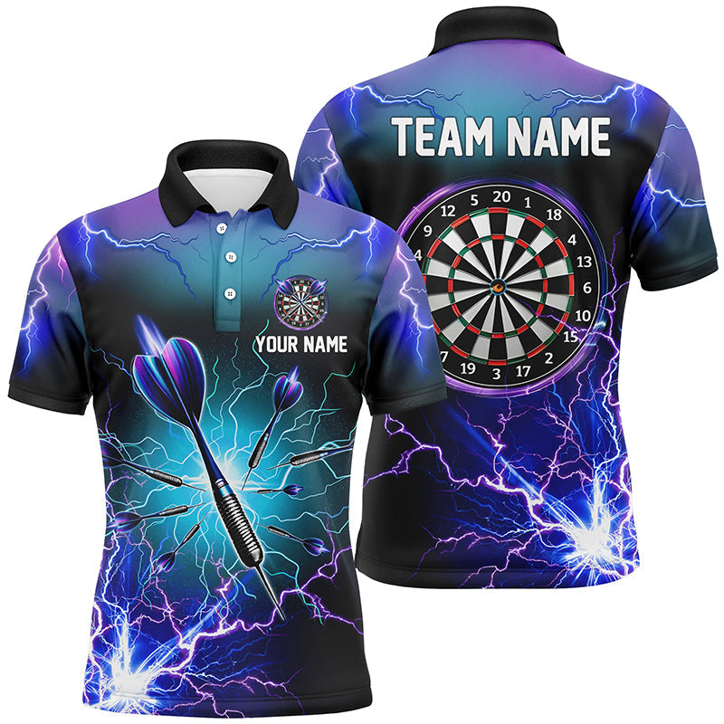 Blisscorners Blue & Purple Thunder Lightning Darts Jerseys Polo Shirt, Custom Dart Shirts For Men & Women LM103