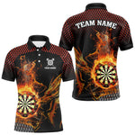 Maxxcorners Personalized Dartboard Flame Smoke Custom Dragon Darts Shirt For Men, Darts Team Jersey |Orange MT0307