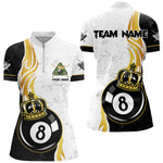 Blisscorners Personalized 8 Ball Pool Crown Billiard Shirts For Women Custom Pool Jerseys Billiard Team Shirts