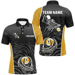 Blisscorners 9 Ball Skeleton Custom Billiard Polo & 1/4 Zip Shirts For Men, Funny 9 Ball Pool Billiard Jerseys