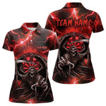Blisscorners Personalized Red Grim Reaper Custom Thunder Lightning Men Dart Shirts, 3D Darts Team Jerseys