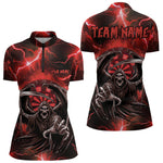 Blisscorners Personalized Red Grim Reaper Custom Thunder Lightning Men Dart Shirts, 3D Darts Team Jerseys
