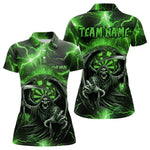 Blisscorners Personalized Green Grim Reaper Custom Thunder Lightning Men Dart Shirts, 3D Darts Team Jerseys
