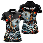 Blisscorners Personalized Wolf Thunder Lightning Darts Polo, Quarter Zip Custom Dart Shirts For Men Darts Jersey