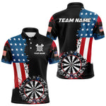 Blisscorners Personalized Grunge Dartboard American Flag Darts Shirts For Men, Patriotic Us Flag Dart Jerseys LM0803