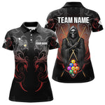 Blisscorners Personalized 9 Ball Tribal Billiard Shirts For Men Custom Grim Reaper 9 Ball Pool Team Jerseys LM2206