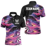 Blisscorners Funny Pink Flame Dart Shirt With Pocket For Men Custom Fire Dart Team Jersey MT1007
