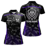 Blisscorners Black Purple Camo Darts Shirt With Pocket For Men Custom Darts Team Jersey LM1307