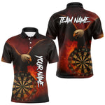 Blisscorners Personalized Fire Flame Eagle Dart Shirts For Men Custom Darts Team Jersey Polo & Quarter ZipLM2206