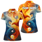 Blisscorners Personalized Water Fire Phoenix Yin Yang 8&9 Ball Billiard Shirt For Men, Billiard Team Jerseys LM1307
