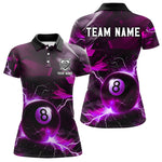 Blisscorners Purple 8 Ball Pool Thunder Lightning Billiard Shirt For Men Custom Billiard League Team Jerseys LM1307