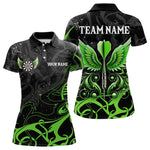 Blisscorners Personalized Black Green Darts Arrow Wings Dart Shirts Custom Dart Jerseys Team Outfit