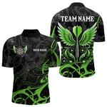 Blisscorners Personalized Black Green Darts Arrow Wings Dart Shirts Custom Dart Jerseys Team Outfit