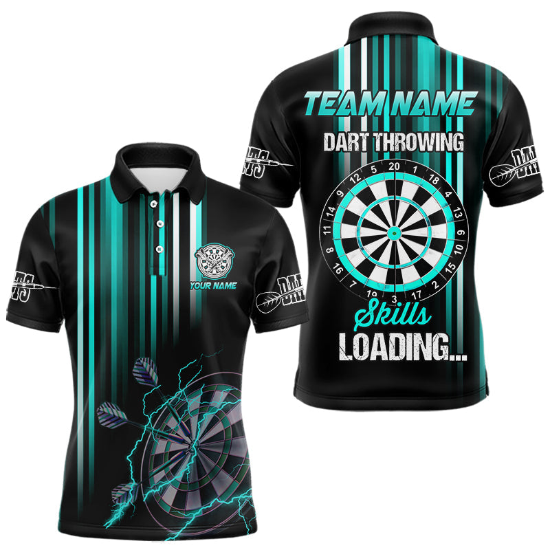 Blisscorners Turquoise Darts Throwing Skills Loading Custom Dart Shirts With Pocket For Men, Funny Darts Jersey