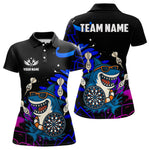 Blisscorners Funny Shark Darts Shirt For Women – Custom Dart Team Jersey | Polo & Quarter Zip Darts Shirt Style
