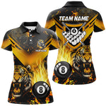 Blisscorners Tiger 3D All Over Print Billiard Shirts For Men Custom 8 Ball Team League Billiard Jerseys