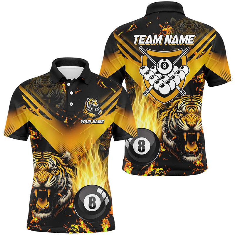 Blisscorners Tiger 3D All Over Print Billiard Shirts For Men Custom 8 Ball Team League Billiard Jerseys