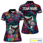 Blisscorners Darts Mode On Funny Shark Graffiti Style Custom Dart Shirts For Men, Dart Jersey Best Darts Outfit LM1625