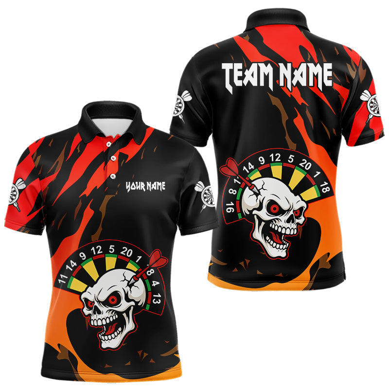 Blisscorners Funny Skull Dart Shirts For Men Custom Dart Team Jersey, Best Darts Outfit LM1625