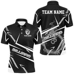 Blisscorners Personalized Black White Flame 8 Ball Billiard Shirts For Men, Billiard Team Shirts Pool Jerseys